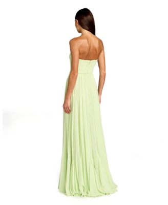 Women's Strapless Chiffon Gown With Braided Belt
