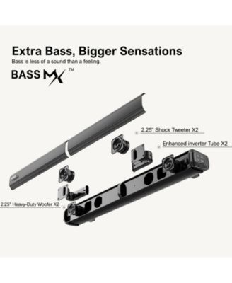 2.2ch Sound Bar for Smart TV, Peak Power 100W, 2-in-1 Detachable Soundbar for TV, Bluetooth 5.3 TV Sound Bar, App, Apollo S40