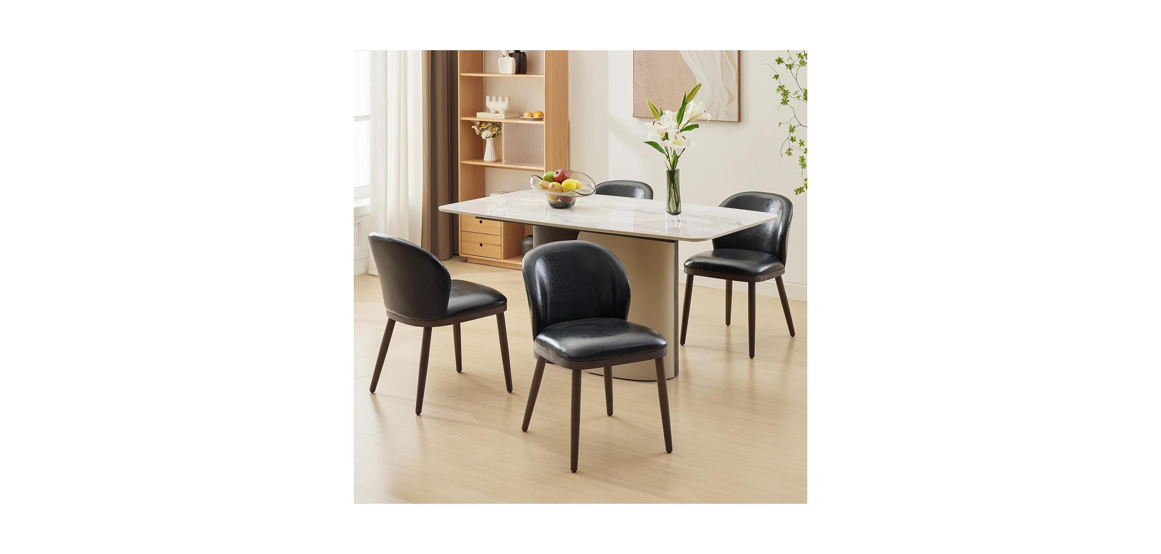 gaomon Dining Chairs Set of 4, Modern Upholstered Kitchen Chairs with Ergonomic Back Support, 265lbs Capacity Dining Room Chairs with Wood Legs