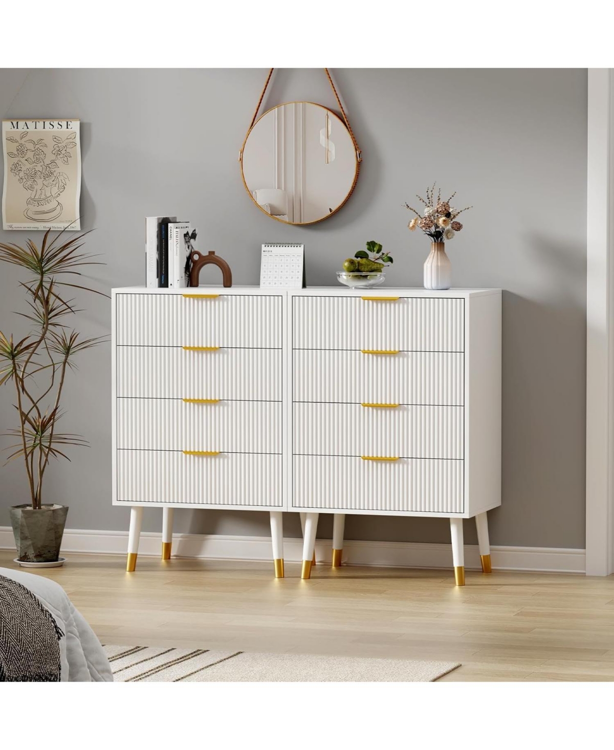 gaomon 4 Drawer Dresser for Bedroom, Modern Closet Dressers Chest of Drawers, Storage Dresser Chest Cabinet Organizer Unit