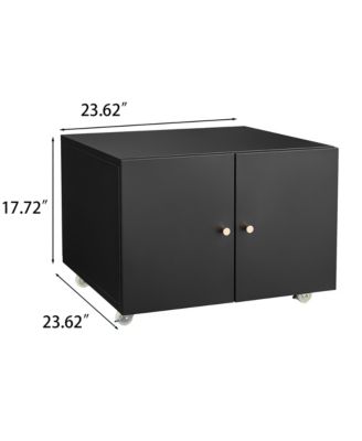 File Cabinet on Wheels, Mobile Metal Printer Stand with 2 Doors and Adjustable Shelf for Home Office, Small Spaces