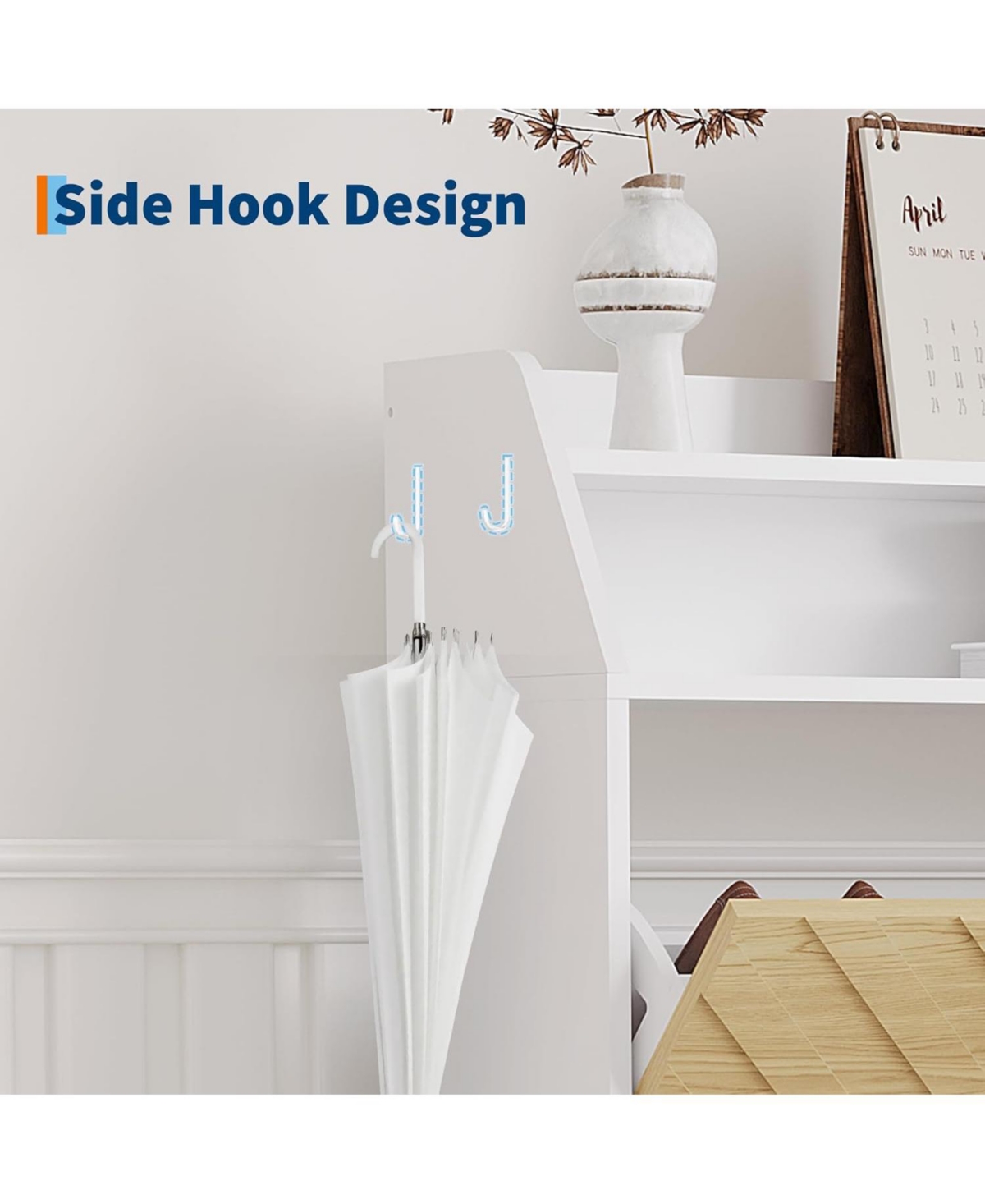 gaomon Wood Grain 3-Drawer Shoe Cabinet