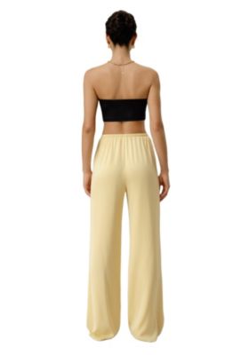 Women's Stretch Silk Georgette Straight-Leg Pant