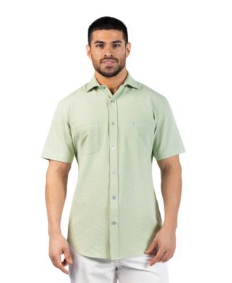 Men's Solid Seersucker Short Sleeve Shirt