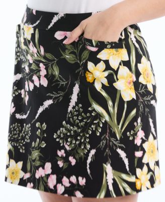 Plus Size Floral Print Skort