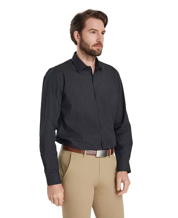 Men's Slim-Fit Grid Dress Shirt - thumbnail 5