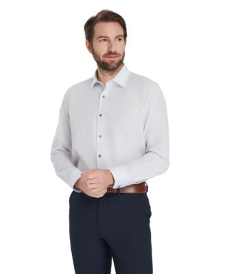 Men's Slim-Fit Grid Dress Shirt