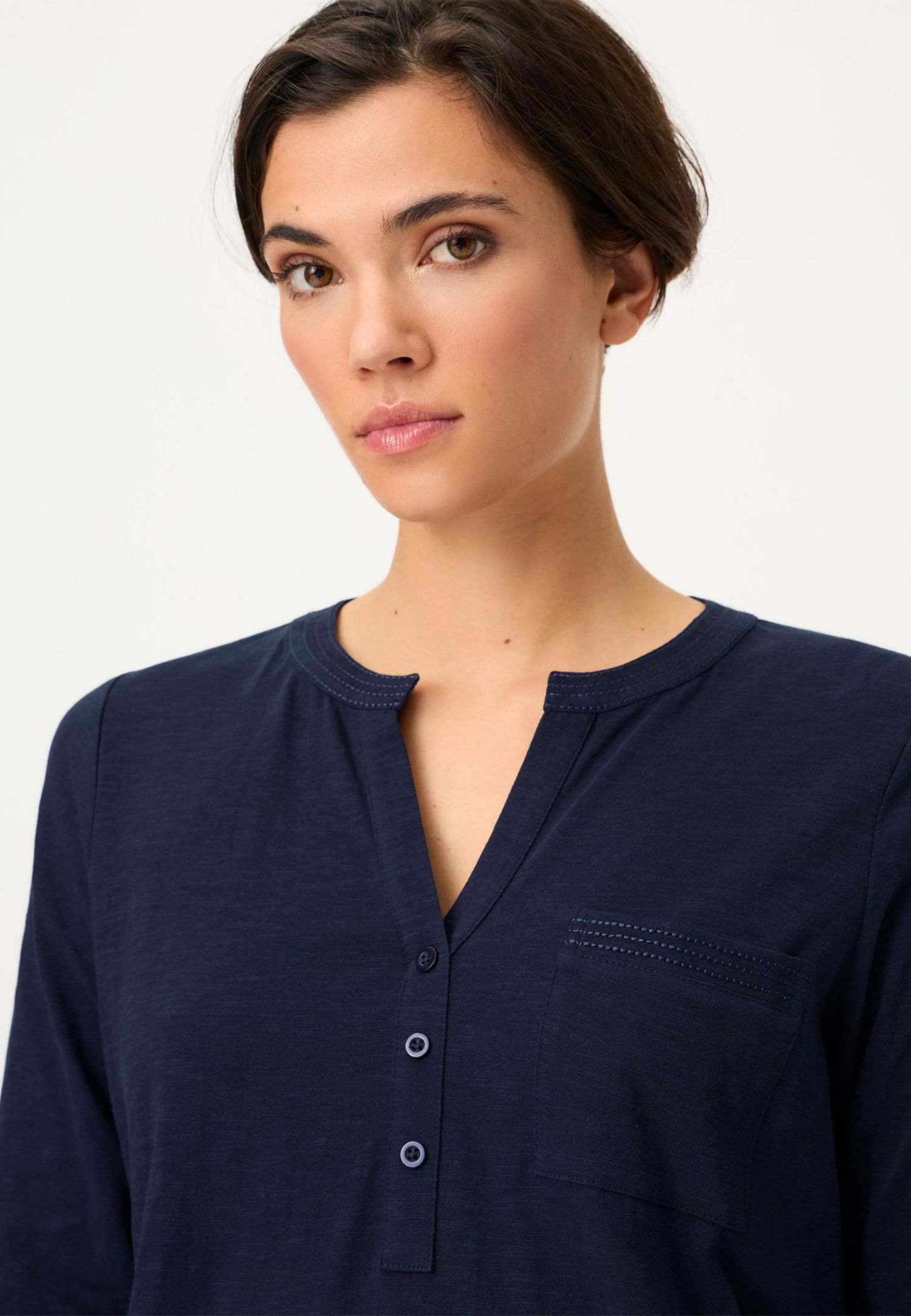 Women's Solid Henley T-Shirt