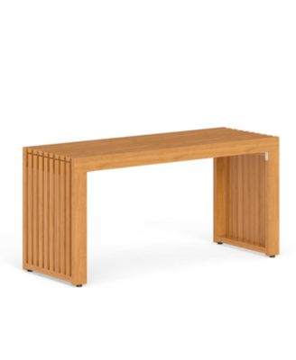 36 Inch Patio Bench All-Slat Acacia Wood Loveseat for 2 People 800 lbs Capacity