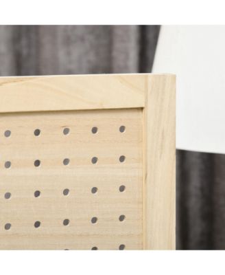 4.7' 4 Panel Room Divider with Pegboard Display for Indoor