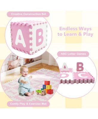 26-Piece Interlocking ABC Play Mats with Detachable Letters