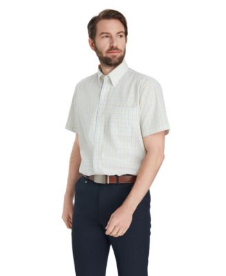 Men's Plaid Short-Sleeve Dress Shirt