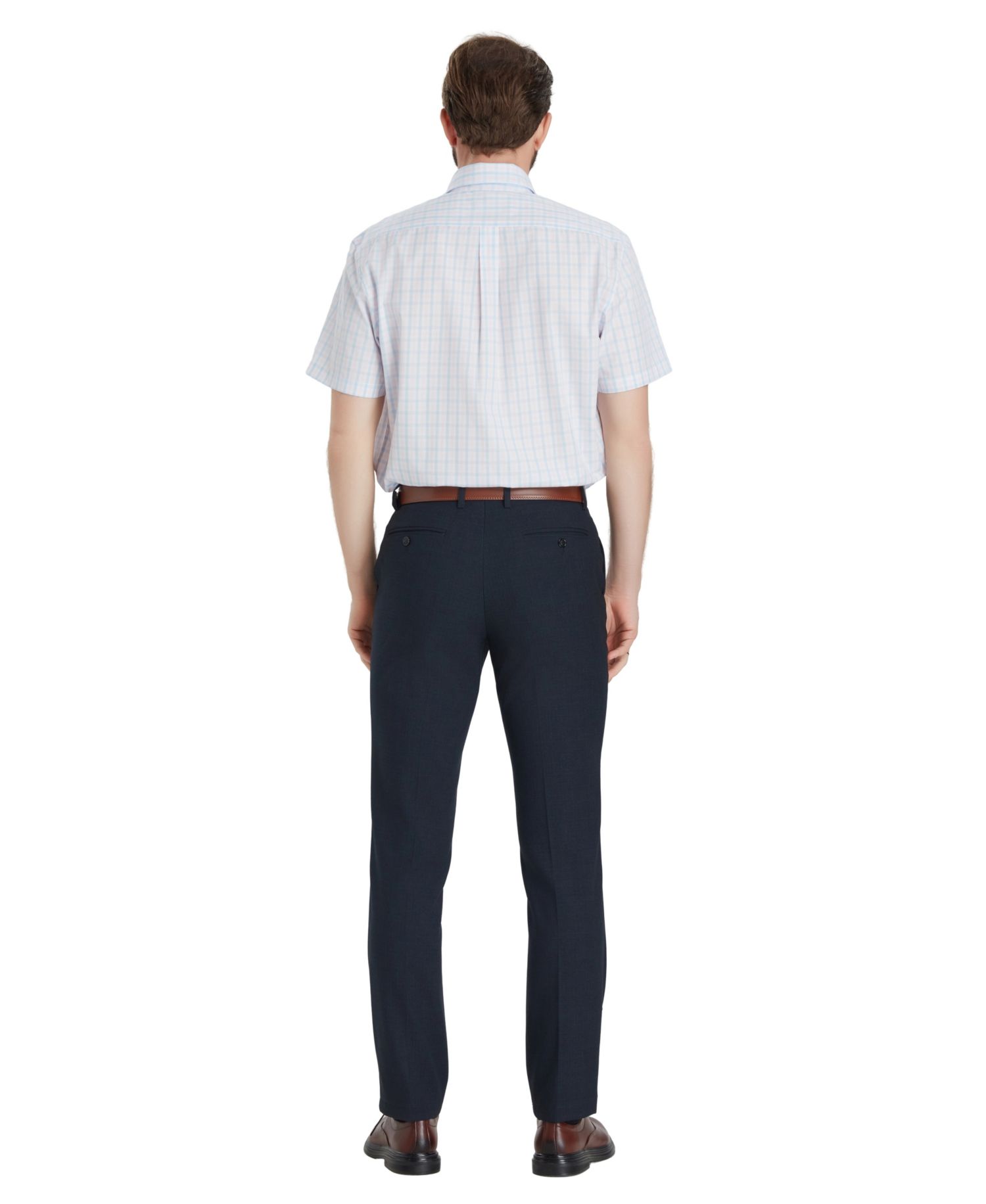 Men's Plaid Short-Sleeve Dress Shirt