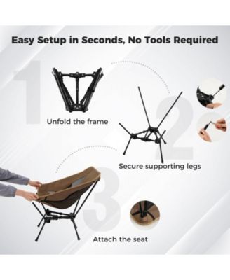 Portable Camping Chair with Compact Carrying Bag, Foldable Outdoor Seat