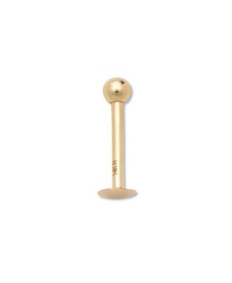 Solid 14k 16G 3mm Ball Labret Tragus Ear Lip Ring Stud