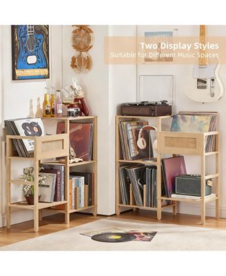 Bohemian 5-Color Vinyl Record Stand with 3+2 Tiers for 300+ Albums