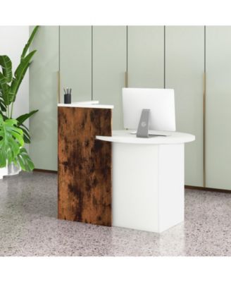 Front Reception Desk with Open Shelf and Drawer