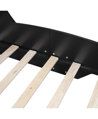  Twin Size Race Car-Shaped Platform Bed with Wheels