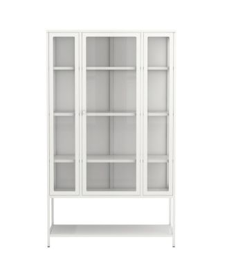 Iron Display Cabinet with Glass Door and LED Lights