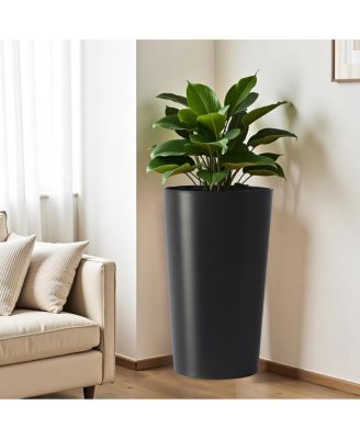 2 Pack 21.7" Tall Square Planters for Outdoor Plants