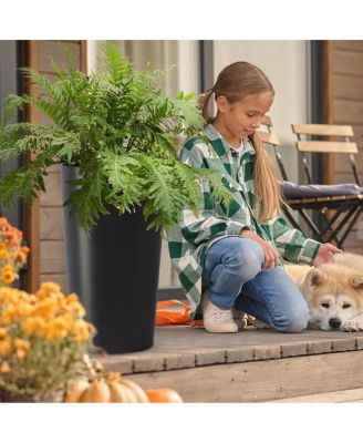 2 Pack 21.7" Tall Square Planters for Outdoor Plants