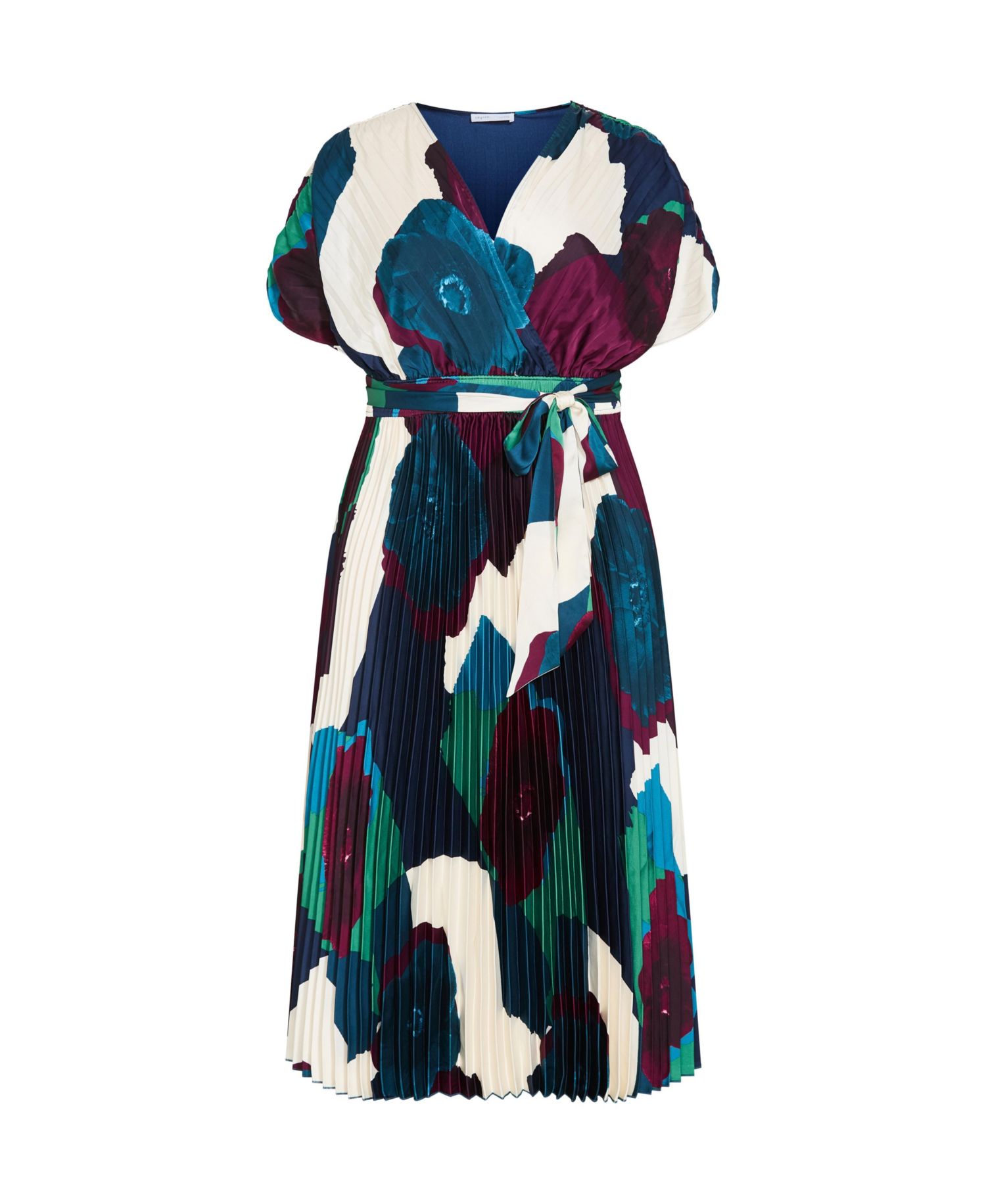 Women's Plus Size Hailey Abstract Print Pleat Maxi Dress