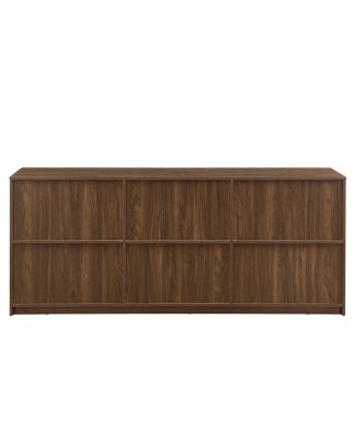 67-inch Modern Wavy Sideboard Walnut Storage Cabinet