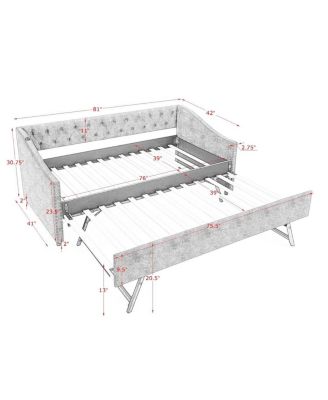 Twin Daybed with USB & Extendable Bed (81"x42"x30.75)
