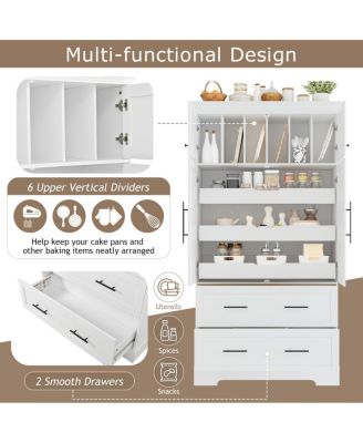 Farmhouse 40"x18"x72.6" Kitchen Pantry with 4 Doors