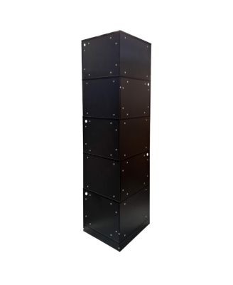 Corner Book Shelf - 5 Tier L Shaped Display Shelf Stand with LED Lights