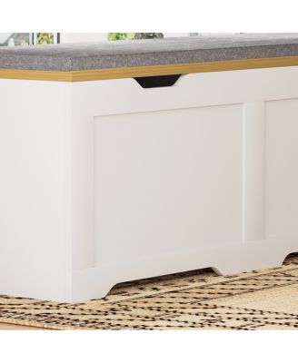 L-Shaped Modular Storage Bench with Cushion