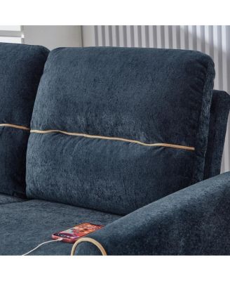 Streamdale Chenille Pull Out Sofa Bed, 58-inch Sleeper Loveseat with Adjustable Backrest