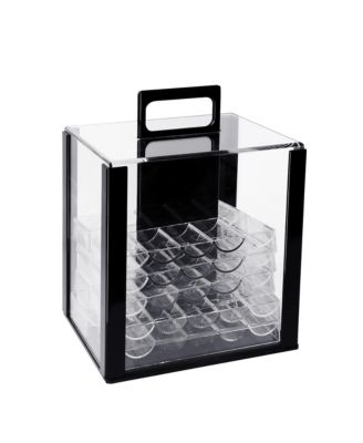 1,000pcs Poker Chip Cases, Casino Grade Acrylic Poker Chips Carrier with 10 Poker Chip Trays