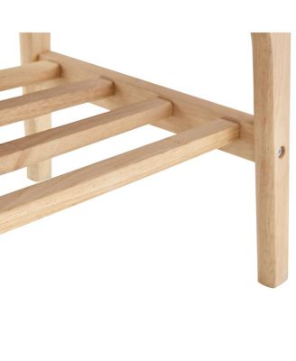 Solid Wood 2-Tier Coffee Table with Storage Shelf