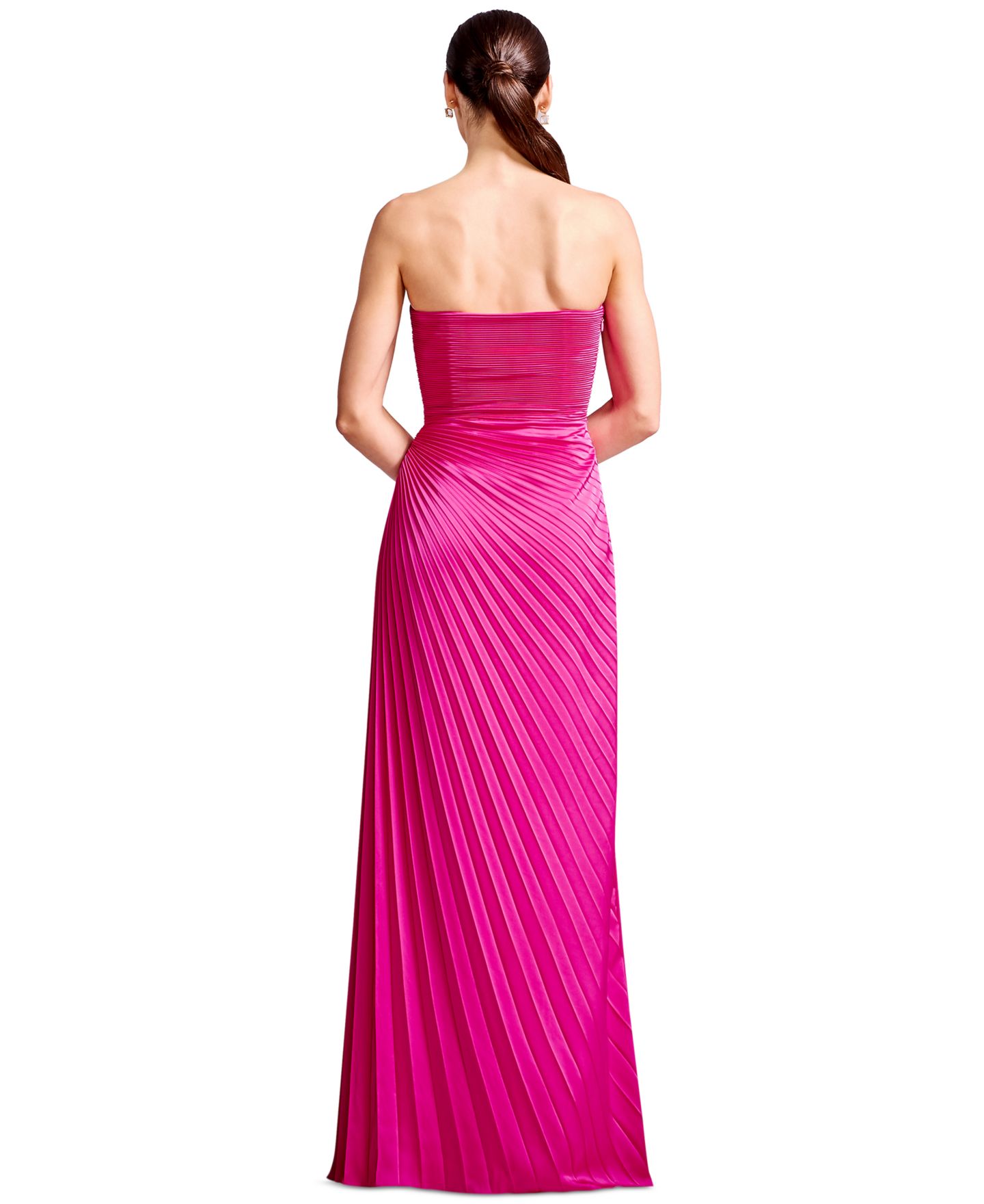 Женские платья Dress the Population Kinley Strapless Pleated A-Line Ball Gown, цвет: Яркий фуксия — фото 5