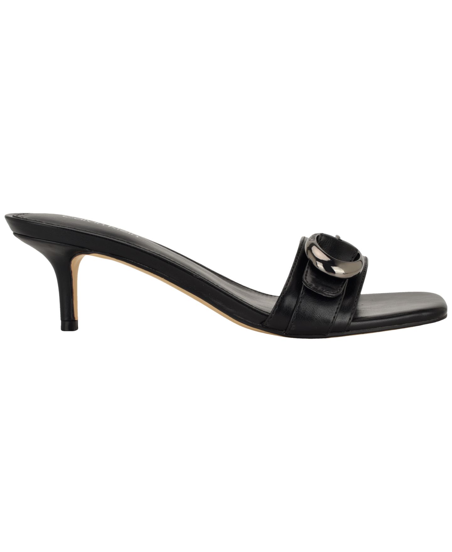 Женские сандалии Calvin Klein Neveena Buckle Strap Kitten Heel Dress Sandals, цвет: Чёрный — фото 2