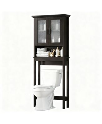 Adjustable Over the Bathroom Storage Shelf with Glass Doors