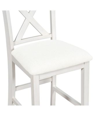 Rustic Farmhouse Counter Height Dining Table Set with 4 Chairs