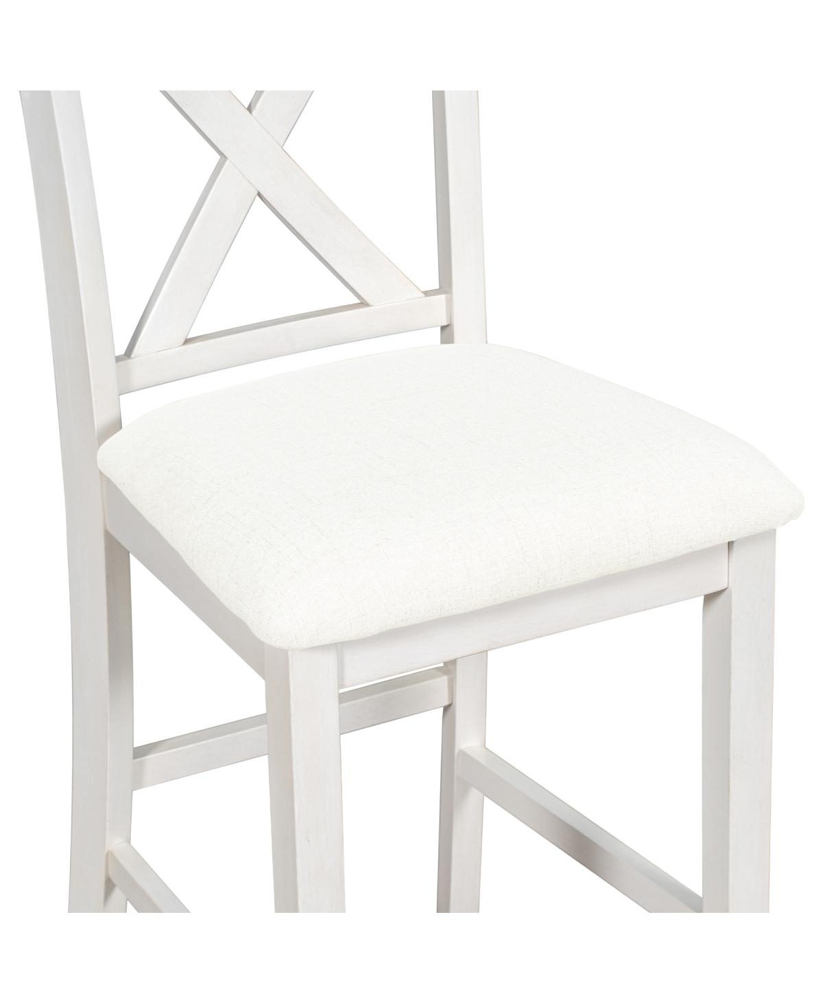 Streamdale Furniture Rustic Farmhouse Counter Height Dining Table Set with 4 Chairs