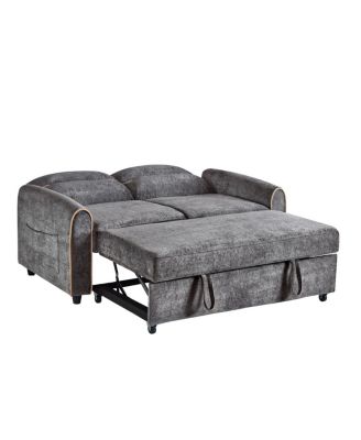 Chenille Pull Out Sofa Bed, 58-inch Sleeper Loveseat with Adjustable Backrest