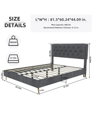 Velvet Upholstered Queen Bed - Luxurious & Peaceful Master Bedroom Focus