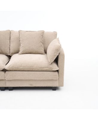 3-seat combo sofa with storage ottoman and footrest