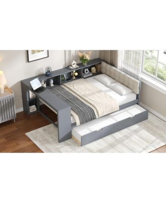 Streamdale Wood  Platform Bed w/Storage, Trundle, Charging Station