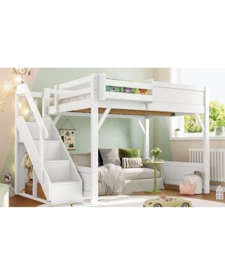 Streamdale   Loft Bed w/Wardrobe & Storage, Solid Wood