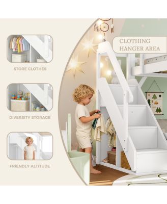 Streamdale   Loft Bed w/Wardrobe & Storage, Solid Wood