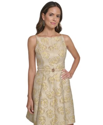 Petite Square Neck Fit & Flare Dress