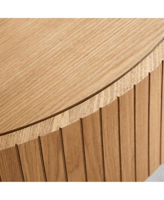 Round Coffee Table with Storage Modern Accent Tea Table