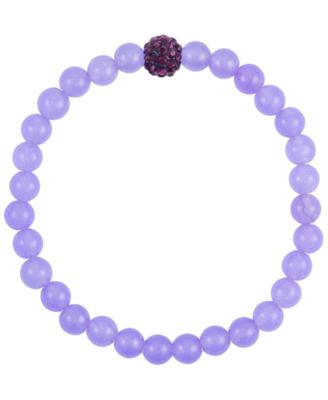 3-Pc. Green Jade, Lavender Quartz and Rose Quartz (6mm) Stretch Bracelet Set