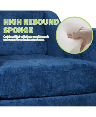 Accent Chenille Chair w/USB, Mid+, Soft+, High-support Sponge, Ergonomic Backrest, Wooden Legs, Storage