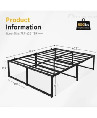Bed Frame, Metal Bed Platform Frame 14 Inch with 3 in 1 Steel Support, No Box Spring Needed Easy to Assemble Sturdy Bedframe